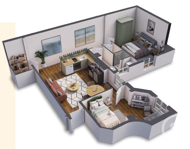 Appartement T3 à vendre - 3 pièces - 50.29 m2 - PARIS - 75014 - ILE-DE-FRANCE - Century 21 Agence Luxembourg